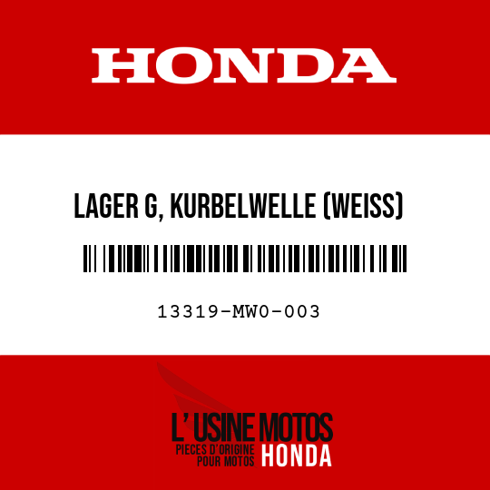 image de 13319-MW0-003 LAGER G, KURBELWELLE (WEISS)