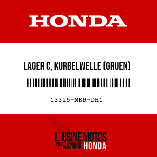 image de 13325-MKR-DH1 LAGER C, KURBELWELLE (GRUEN)