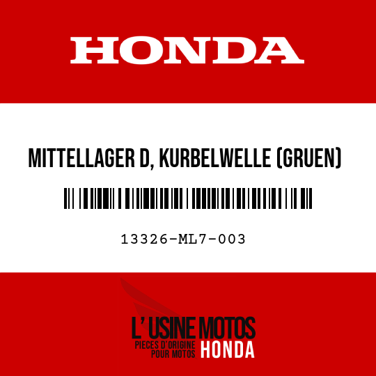 image de 13326-ML7-003 MITTELLAGER D, KURBELWELLE (GRUEN)