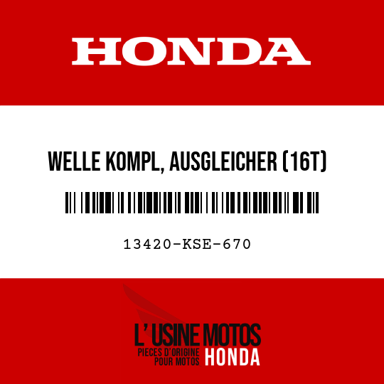 image de 13420-KSE-670 WELLE KOMPL, AUSGLEICHER (16T)
