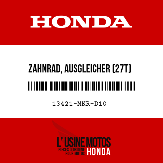 image de 13421-MKR-D10 ZAHNRAD, AUSGLEICHER (27T)
