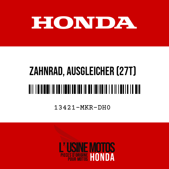 image de 13421-MKR-DH0 ZAHNRAD, AUSGLEICHER (27T)