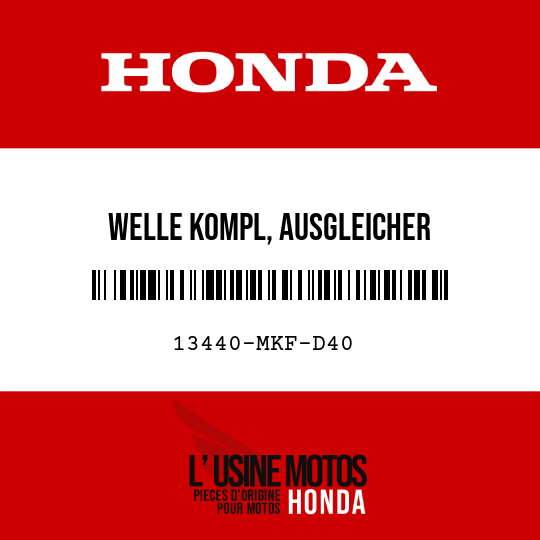 image de 13440-MKF-D40 WELLE KOMPL, AUSGLEICHER