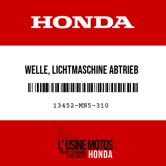 image de 13452-MN5-310 WELLE, LICHTMASCHINE ABTRIEB