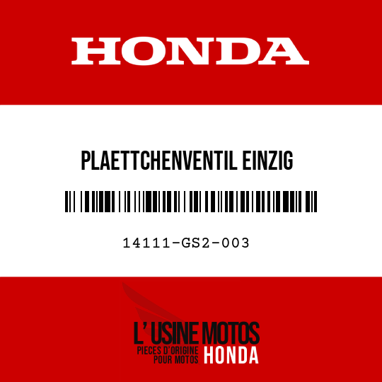 image de 14111-GS2-003 PLAETTCHENVENTIL EINZIG