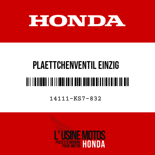 image de 14111-KS7-832 PLAETTCHENVENTIL EINZIG