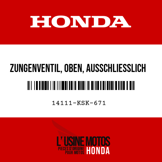image de 14111-KSK-671 ZUNGENVENTIL, OBEN, AUSSCHLIESSLICH