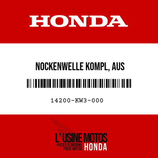 image de 14200-KW3-000 NOCKENWELLE KOMPL, AUS