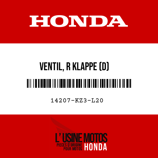 image de 14207-KZ3-L20 VENTIL, R KLAPPE (D)