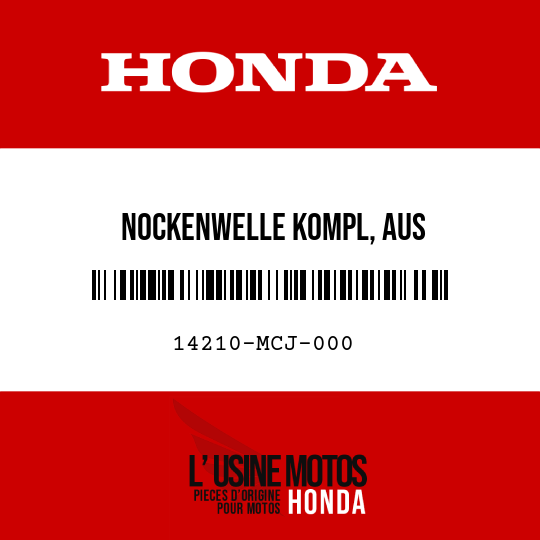 image de 14210-MCJ-000 NOCKENWELLE KOMPL, AUS