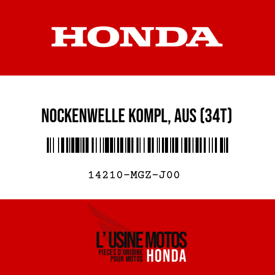 image de 14210-MGZ-J00 NOCKENWELLE KOMPL, AUS (34T)