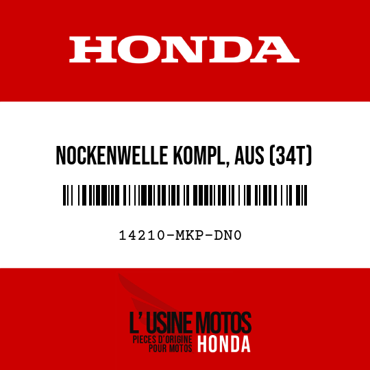 image de 14210-MKP-DN0 NOCKENWELLE KOMPL, AUS (34T)