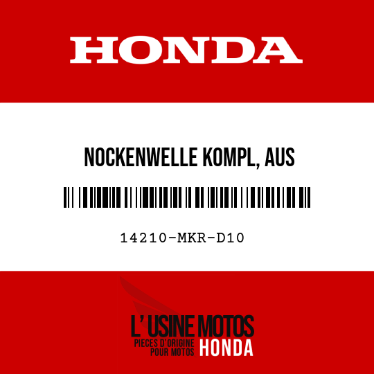 image de 14210-MKR-D10 NOCKENWELLE KOMPL, AUS