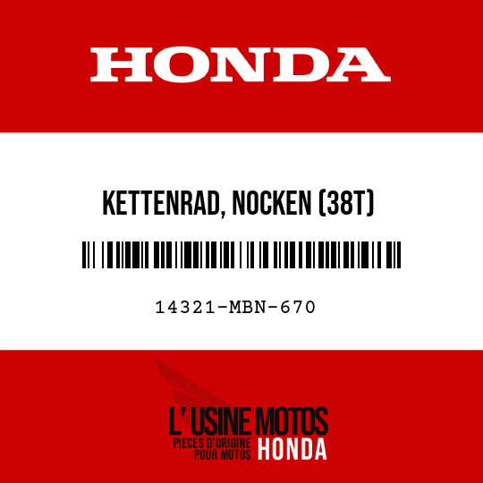 image de 14321-MBN-670 KETTENRAD, NOCKEN (38T)
