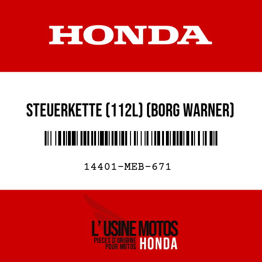 image de 14401-MEB-671 STEUERKETTE (112L) (BORG WARNER)