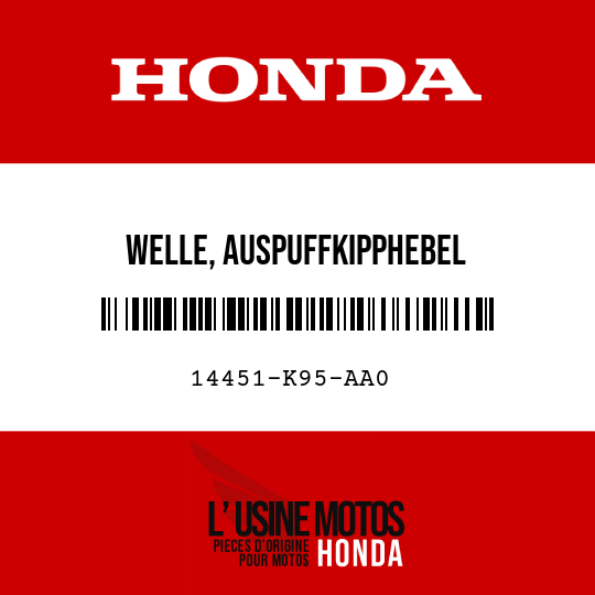 image de 14451-K95-AA0 WELLE, AUSPUFFKIPPHEBEL
