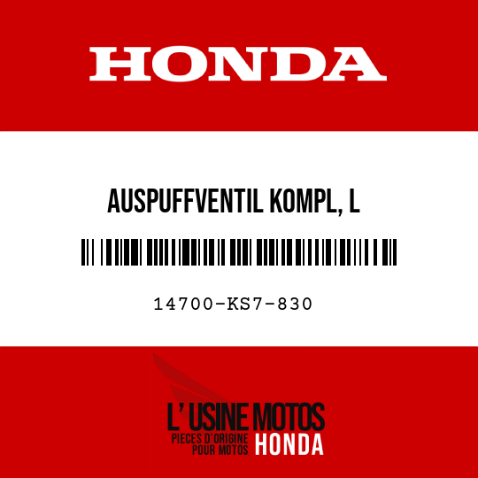 image de 14700-KS7-830 AUSPUFFVENTIL KOMPL, L