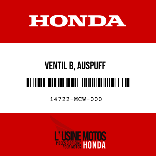 image de 14722-MCW-000 VENTIL B, AUSPUFF