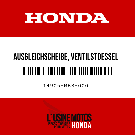 image de 14905-MBB-000 AUSGLEICHSCHEIBE, VENTILSTOESSEL (130)