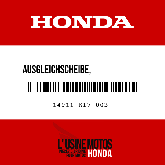 image de 14911-KT7-003 AUSGLEICHSCHEIBE,             VENTILSTOESSEL (1450)