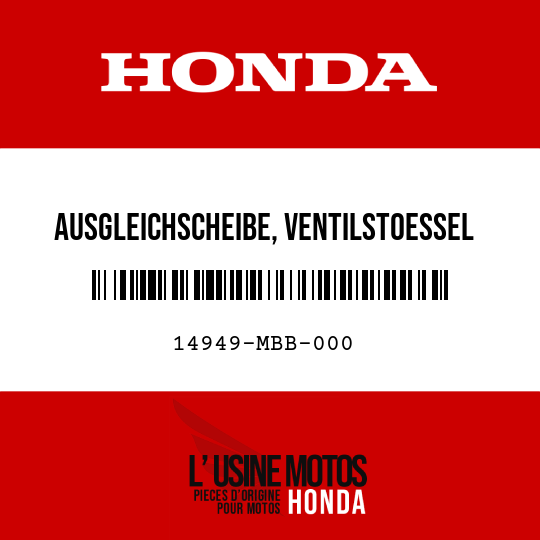 image de 14949-MBB-000 AUSGLEICHSCHEIBE, VENTILSTOESSEL (240)