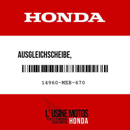 image de 14960-MEB-670 AUSGLEICHSCHEIBE,             VENTILSTOESSEL (2675)