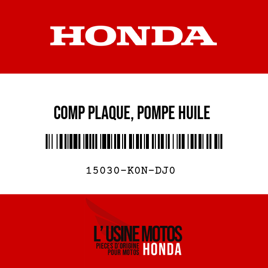 image de 15030-K0N-DJ0 COMP PLAQUE, POMPE HUILE