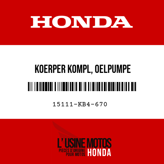 image de 15111-KB4-670 KOERPER KOMPL, OELPUMPE