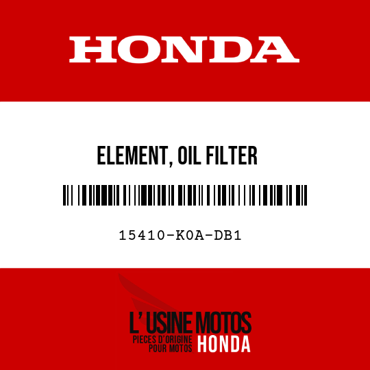 image de 15410-K0A-DB1 ELEMENT, OIL FILTER