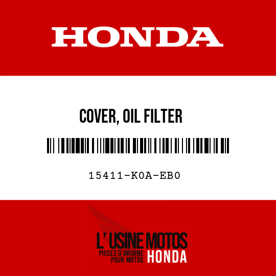 image de 15411-K0A-EB0 COVER, OIL FILTER