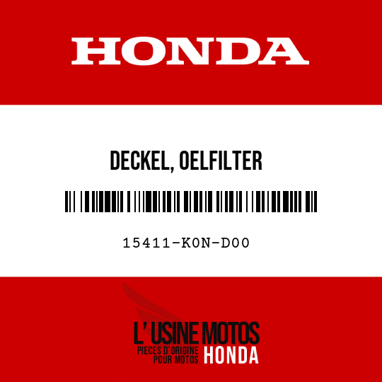 image de 15411-K0N-D00 DECKEL, OELFILTER