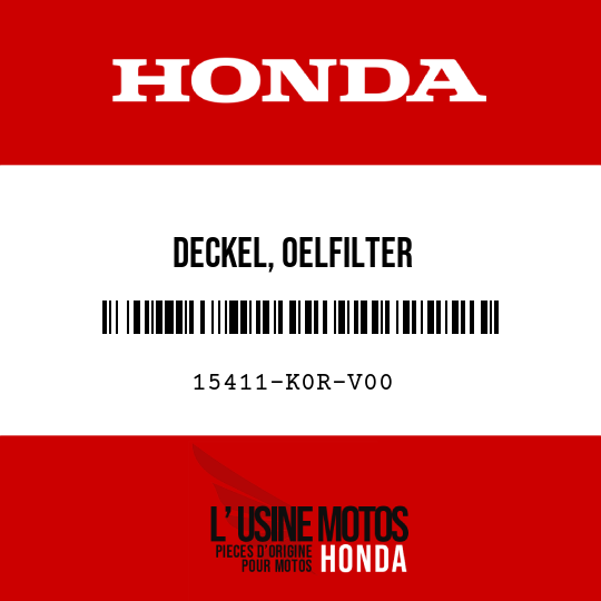 image de 15411-K0R-V00 DECKEL, OELFILTER