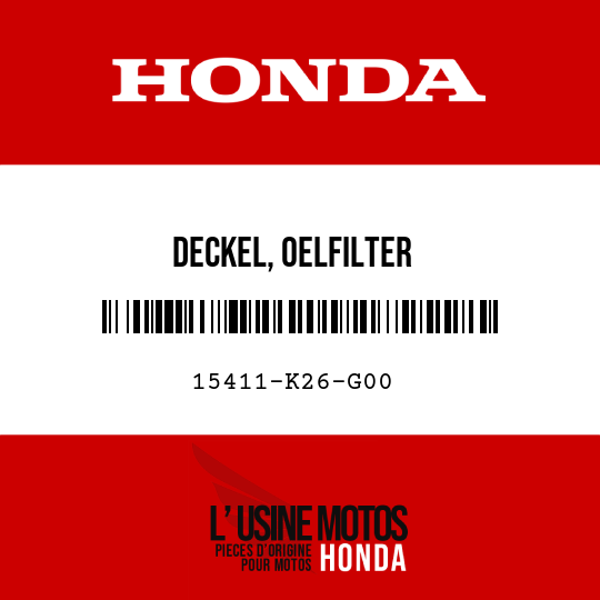 image de 15411-K26-G00 DECKEL, OELFILTER