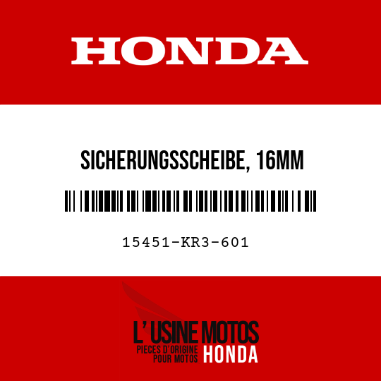 image de 15451-KR3-601 SICHERUNGSSCHEIBE, 16MM