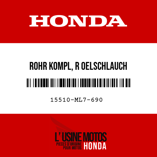 image de 15510-ML7-690 ROHR KOMPL, R OELSCHLAUCH