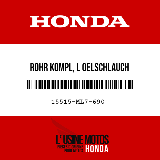 image de 15515-ML7-690 ROHR KOMPL, L OELSCHLAUCH