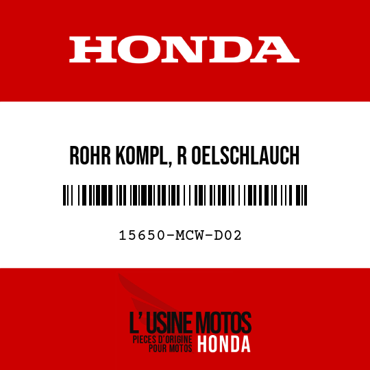 image de 15650-MCW-D02 ROHR KOMPL, R OELSCHLAUCH
