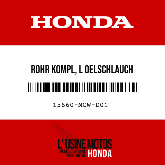 image de 15660-MCW-D01 ROHR KOMPL, L OELSCHLAUCH