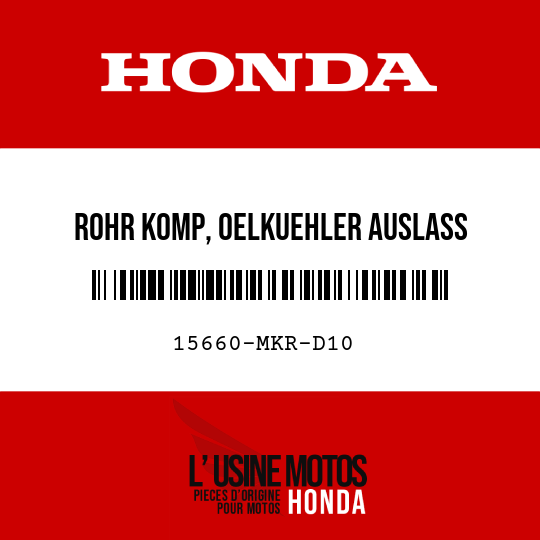 image de 15660-MKR-D10 ROHR KOMP, OELKUEHLER AUSLASS