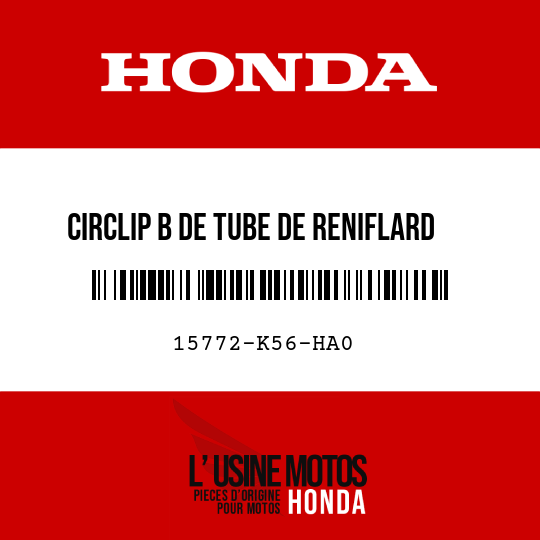 image de 15772-K56-HA0 CIRCLIP B DE TUBE DE RENIFLARD