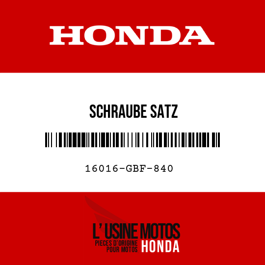 image de 16016-GBF-840 SCHRAUBE SATZ