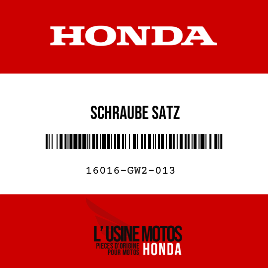 image de 16016-GW2-013 SCHRAUBE SATZ