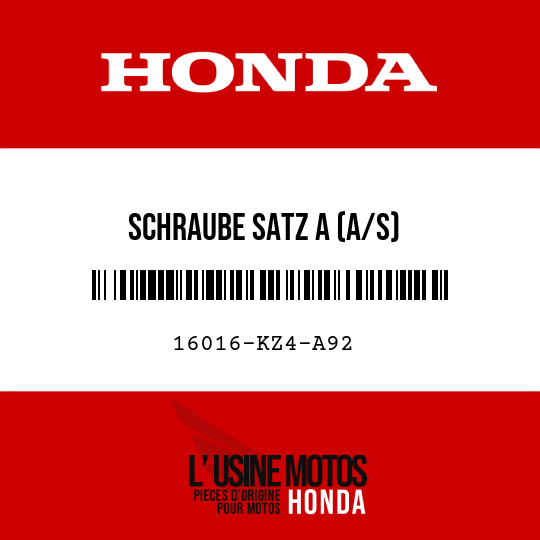 image de 16016-KZ4-A92 SCHRAUBE SATZ A (A/S)