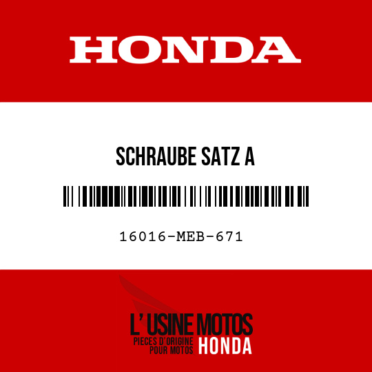 image de 16016-MEB-671 SCHRAUBE SATZ A