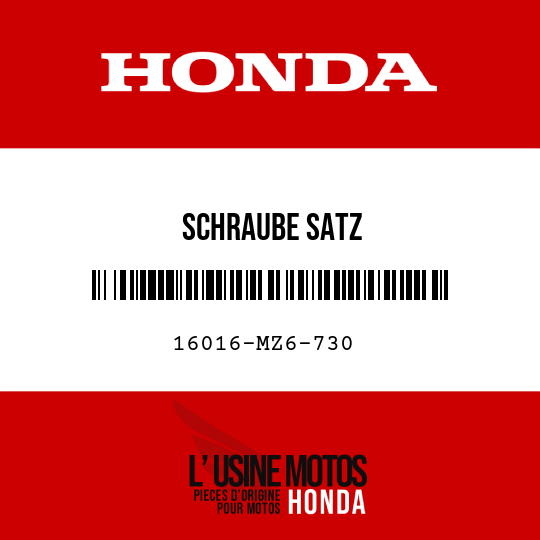 image de 16016-MZ6-730 SCHRAUBE SATZ