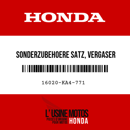 image de 16020-KA4-771 SONDERZUBEHOERE SATZ, VERGASER