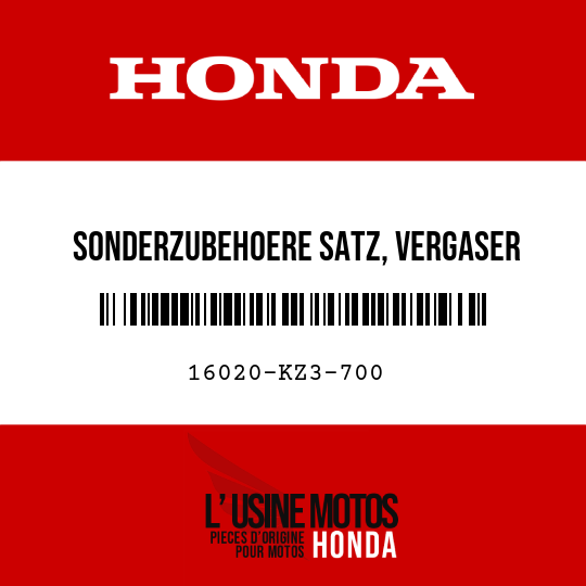 image de 16020-KZ3-700 SONDERZUBEHOERE SATZ, VERGASER