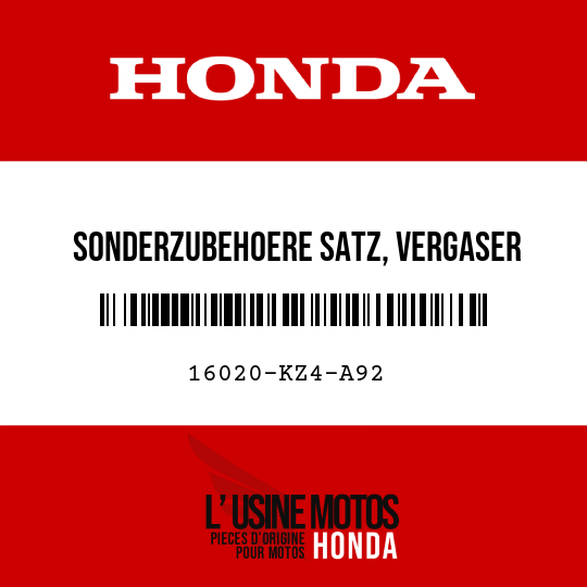 image de 16020-KZ4-A92 SONDERZUBEHOERE SATZ, VERGASER