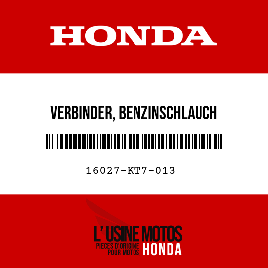 image de 16027-KT7-013 VERBINDER, BENZINSCHLAUCH