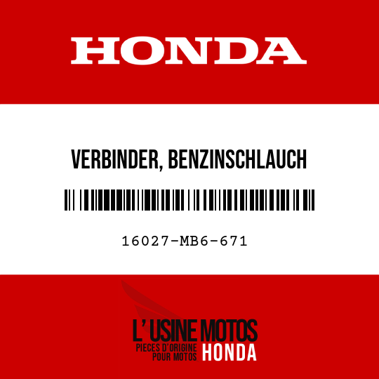 image de 16027-MB6-671 VERBINDER, BENZINSCHLAUCH